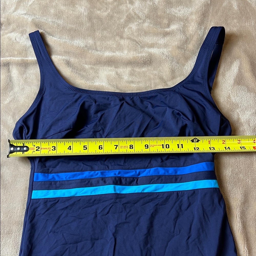 ANITA NWOT 'Svea' Square Neck Navy Blue Striped One Piece Swimsuit - Size 34C - Picture 12 of 15